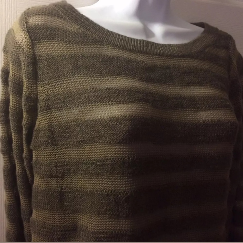 BB DAKOTA Striped Knit Sweater olive green - Picture 3 of 8